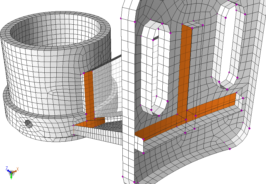 Hex mesh based on ML driven domain decomposition